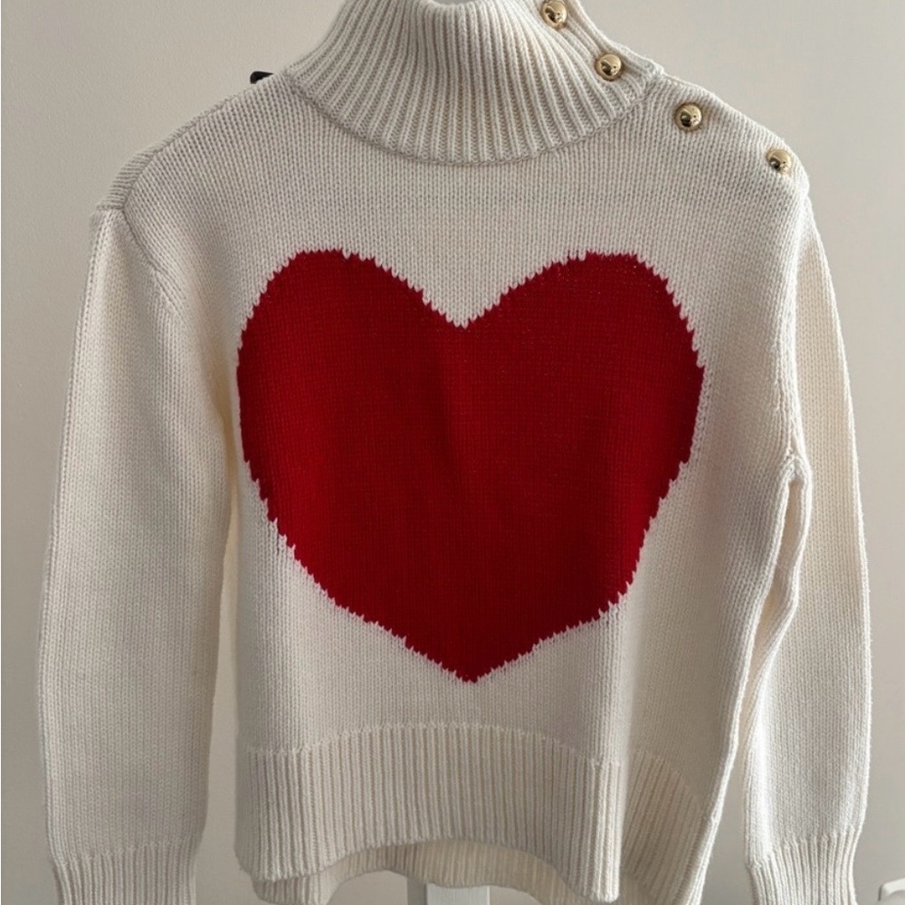 Kate Spade Red Heart Turtleneck Sweater